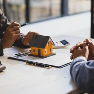 banking speaking with client about loans