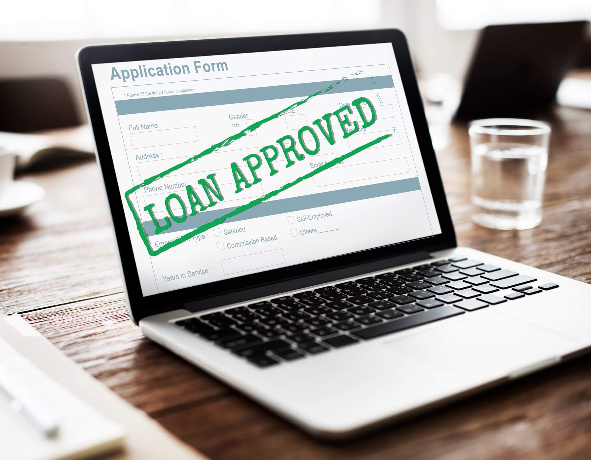 loan approved accepted application form concept