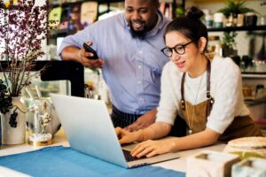 Small business owners applying for SBA loan in Maryland