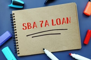 Maryland SBA 7a loan small business administration with sign on the piece of paper