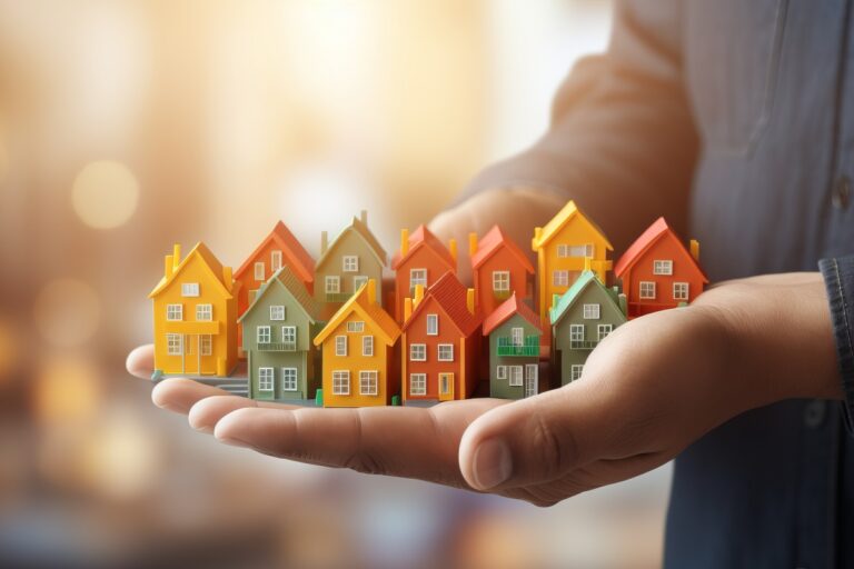 Maryland FHA Loan concept using miniature houses being held hands
