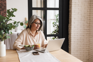 Woman using computer