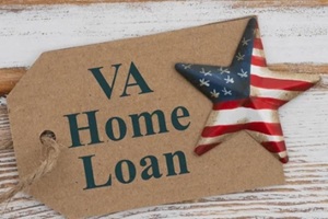 va home loan on price tag with patriotic star